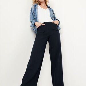High-Waisted Pull-On Pixie Super Wide-Leg Pants